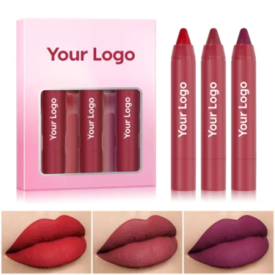 Custom Logo Matte Lipstick Pen Long Lasting Velvet Lip Crayon Set