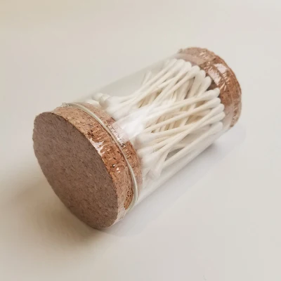 Customised Eco-Friendly Glass Bottle Hygienic Wooden Cotton Swabs