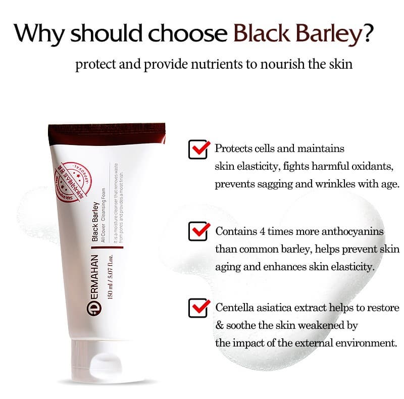 Dermahan Black Barley All Cover Cleansing Foam 150ml