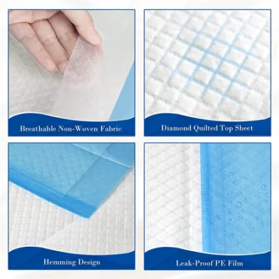 Wave Medical 30x30 Quilted Underpad (50ct) – Ultra Absorbent, Waterproof Incontinence Bed Pads, Unisex