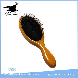 Eco-friendy Wooden paddle brush hairbrushes with nylon pins