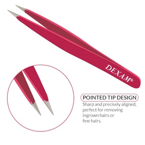 Eyebrow tweezers lash tweezer eyebrow plucking 2 pieces set pink