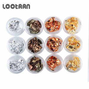 Gold & Silver Flakes 4 Colors Gold Foil Nail Art Accessories For Nail Art