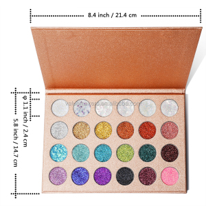 High quality 24 colors pigment powder pressed glitter eyeshadow palette full shimmer eyeshadow pressed glitter powder