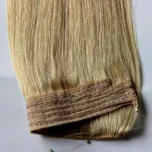 High quality thick bohemian remy human hair extension , wholesale fashion virgin halo hair extension