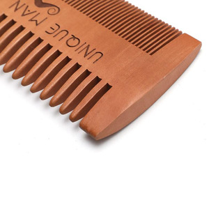 Hot sale fine coarse teeth anti static custom small wooden beard comb mustaches mens pocket comb