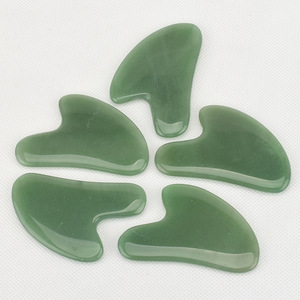 Hot sale green aventurine guasha tools scrapping  plate, gua sha board, jade beauty massage tool