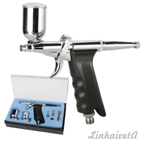LinhaivetA nail makeup trigger airbrush kit mini air brush tattoo machine set