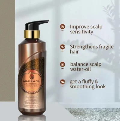 Luxury Wholesale Cleansing Scalp Care Nourishing Organic Marula Oil Curly Hair Shampoo and Conditioner