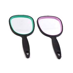 mini size cosmetic pocket makeup mirror with handle