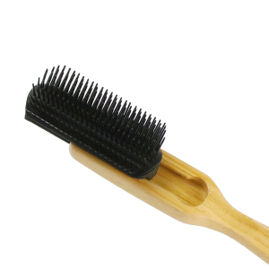 New Arrival Custom Logo Natural Bamboo Paddle Detachable Detanlging Denman Hair Brush