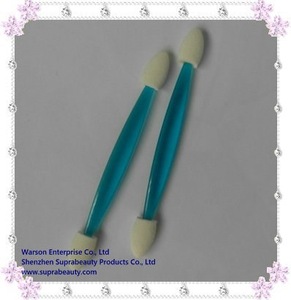 New Design Soft Latex Sponge Eye Shadow Applicator with Transparent Plastic Handle for Makeup