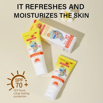 Own Brand Vegan SPF 50 ++ SPF 70 + Sunscreen 40g Summer UV Isolation Waterproof Sweat-Proof Non-Greasy Sun Cream