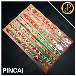 Premium Quality Flash Gold Silver Foil Tattoo Sticker Metallic Temporary Tattoo Waterproof Body Art Non-Toxic fake tattoos