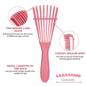 Private Logo One Piece, Plastic Handle Styling Hair Brush Wet Detangling Flexible Hair Brush/