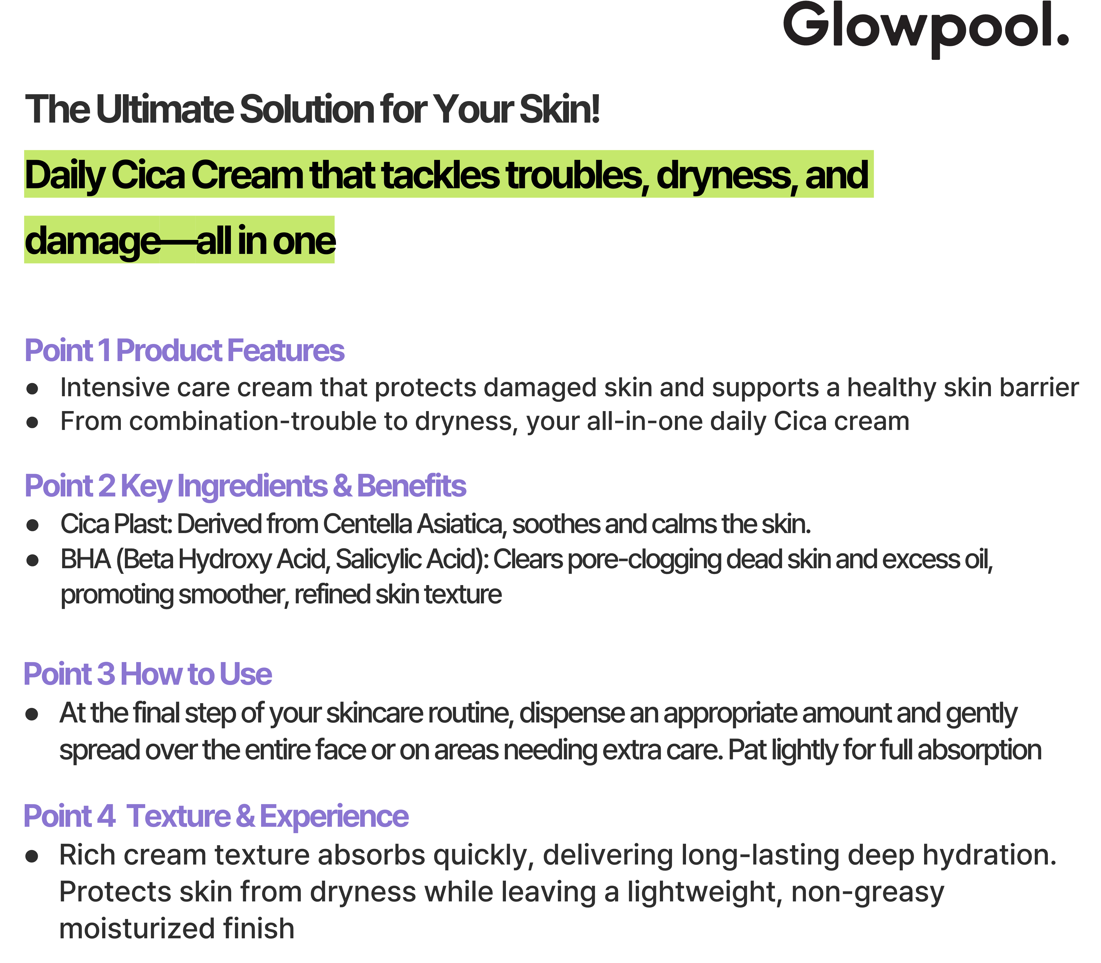 [Skin Care] CICA BHA CALMING CREAM