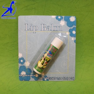 Taiwan Material Meet FDA & EEC Cosmetic Regulations Blister Card Packing Moisture Flavor Chapstick Lip Balm