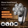 Factory Customized 7 Blades USB Rechargeable Electric Shaver Waterproof Bald Shaver for Face and Body Electric Bald Shaver Men