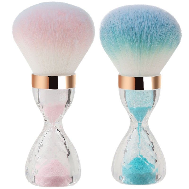 Hourglass Handle Powder Brush – Soft Kabuki Brush for Dust Cleaning or Loose Powder Application