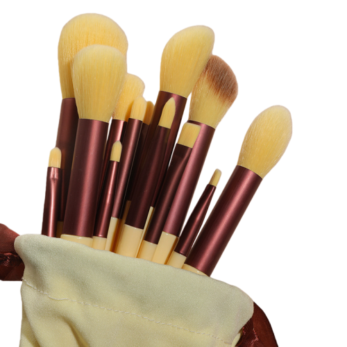 13pcs Makeup Brush Red Rose Series Wooden Handle Luxury Brush Set