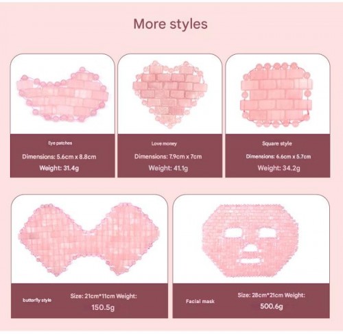 Modern Fashion Square Jade Eyelids Hot And Cold Compress Rose Quartz Beauty Massage Patches Eye Mask