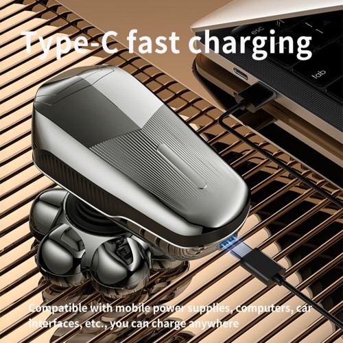 Factory Customized 7 Blades USB Rechargeable Electric Shaver Waterproof Bald Shaver for Face and Body Electric Bald Shaver Men
