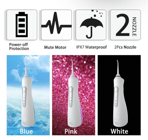 ORAL IRRIGATOR USB RECHARGEABLE WATER FLOSSER PORTABLE DENTAL WATER JET 200ML WATER TANK WATERPROOF IPX7 LEVEL TEETH CLEANER