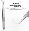 Professional Eyelash Extension Tweezers Set Pack of 3 Lash Tweezers Stainless Steel Isolation & Classic Volume Lashes Tweezers