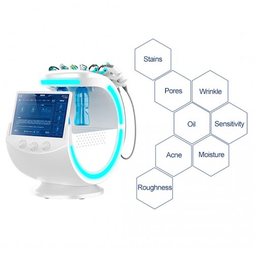 2023 up to date Family Facial Smart Ice Blue Skin Care Machine Oxygen Hydrogen Jet Therapy 8 in 1 Hydration