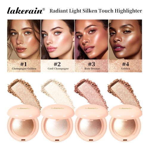 Newly Fashion Vegan Waterproof Oil Control Highlighter Powder Wholesale Transfer Proof Smudge Proof Body Powder Highlighter