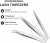 Professional Eyelash Extension Tweezers Set Pack of 3 Lash Tweezers Stainless Steel Isolation & Classic Volume Lashes Tweezers