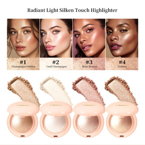 Newly Fashion Vegan Waterproof Oil Control Highlighter Powder Wholesale Transfer Proof Smudge Proof Body Powder Highlighter