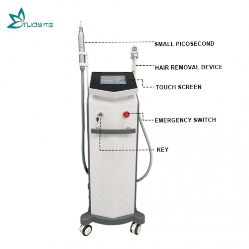 Professional 2 in 1 ND YAG Laser Tattoo Removal Diode Laser Hair Removal Machine