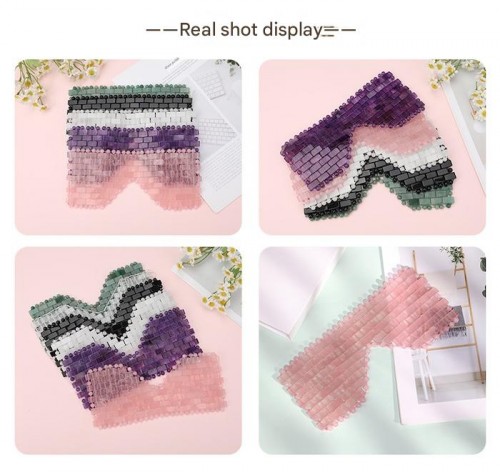 Modern Fashion Square Jade Eyelids Hot And Cold Compress Rose Quartz Beauty Massage Patches Eye Mask