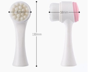 2 in 1 Portable Size 3D  Face Cleaning Massage Tool  Face Cleansing Silicone Double Sides Facial Brush