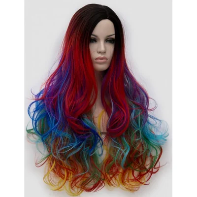 2019 Rainbow Wigs Factory Price Synthetic Hair Party Wig for Sale