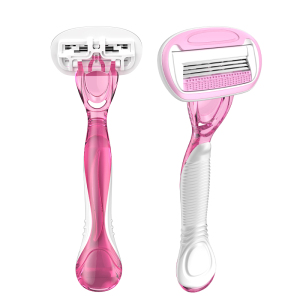 4 razor blade disposable ladies shaving razor with new style and design