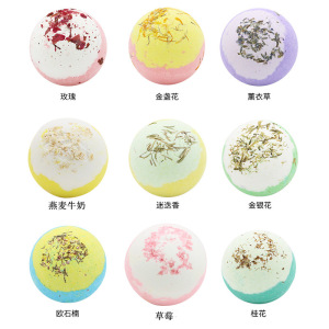 60mm 100g/pcs flower bath bomb rose marigold mint herbal lavender mild rosemary strawberry petals rich bubble bath fizzy bomb