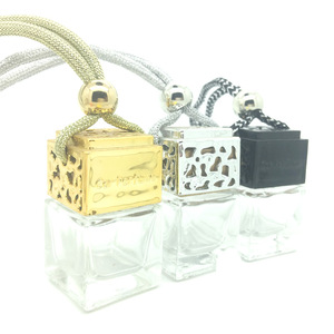8ml square Glass bottle empty rope wooden cover perfume bottle