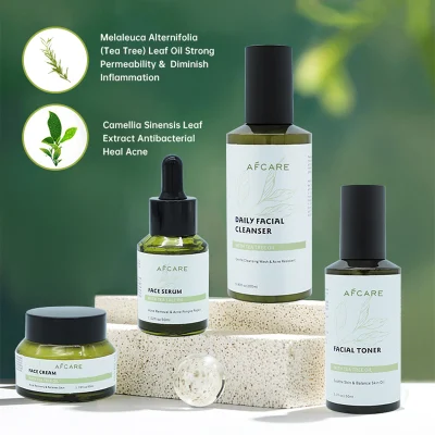 Best Selling Custom Logo Organic Natural Skincare Set Moisturizing Anti Acne Brightening Skincare Kit