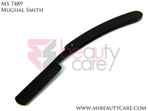 Black coated Straight Razor/Steel blade and plastic handle