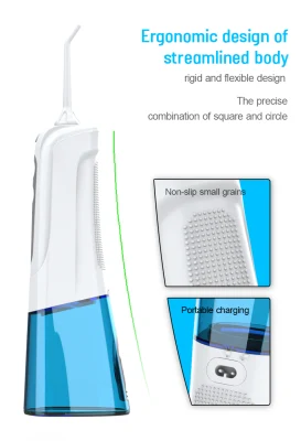 Blue Rechargeable Cordless Oral Irrigator 300ml with Powerful Jet