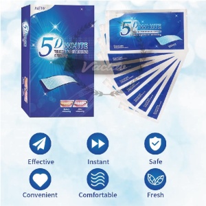 CE 28PCS Custom Logo Natural Anti allergy 5D Advanced Teeth Whitening Strips Multiply Flavors Teeth Whitening Strips