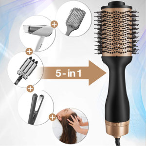 Electric Hot Comb 1200W Cepillo Para Cabello Hair Straightener Curler Peigne Electrique Hairstyle Curling One Step Hair Dryer