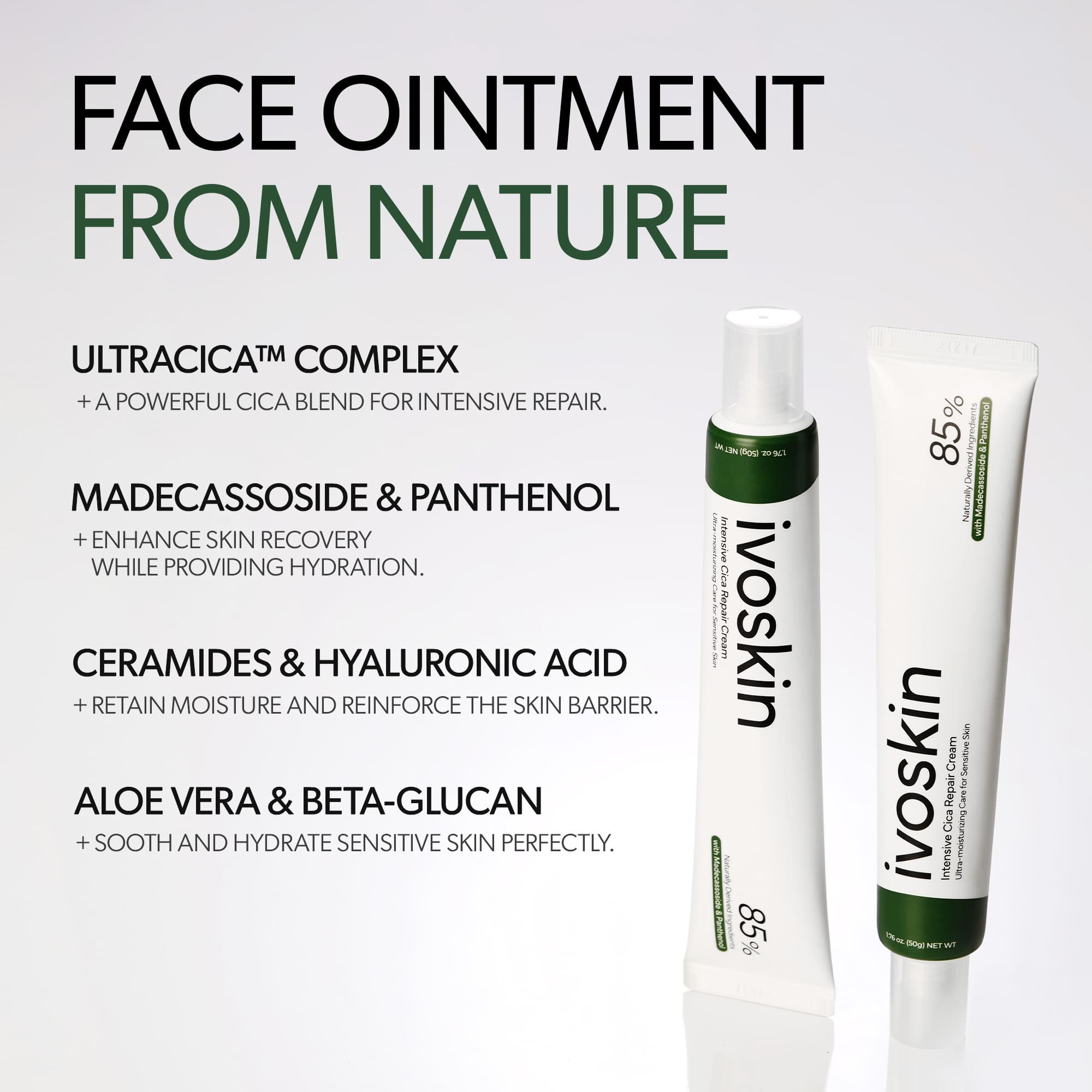 IVOSKIN Intensive Cica Repair Cream - Barrier Repair &amp; Soothing Moisturizer