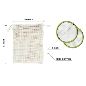 New Arrival organic reusable makeup remover pads with jade roller