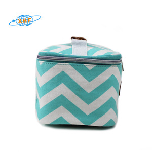 OEM Factory Women Round Cosmetic Bag Travel Canvas Makeup Mag