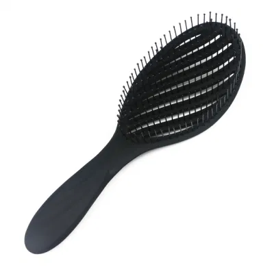 Oval Shape Salon Waterproof Massage Plastic Wet Curly Detangling Comb Hair Styling Tools Anti-Static Curved Hair Brush