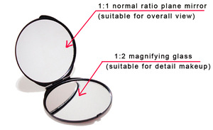 Portable folding pocket makeup Mirror with Customized Print