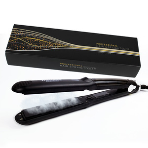 Professional customize ceramic coating led display steam flat iron steam hair straightener